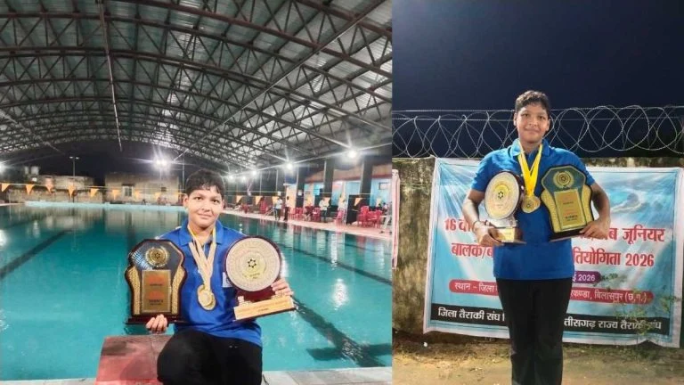 रायपुर की बेटी सोना दास का कमाल, राज्य तैराकी प्रतियोगिता में जीते 6 स्वर्ण पदक